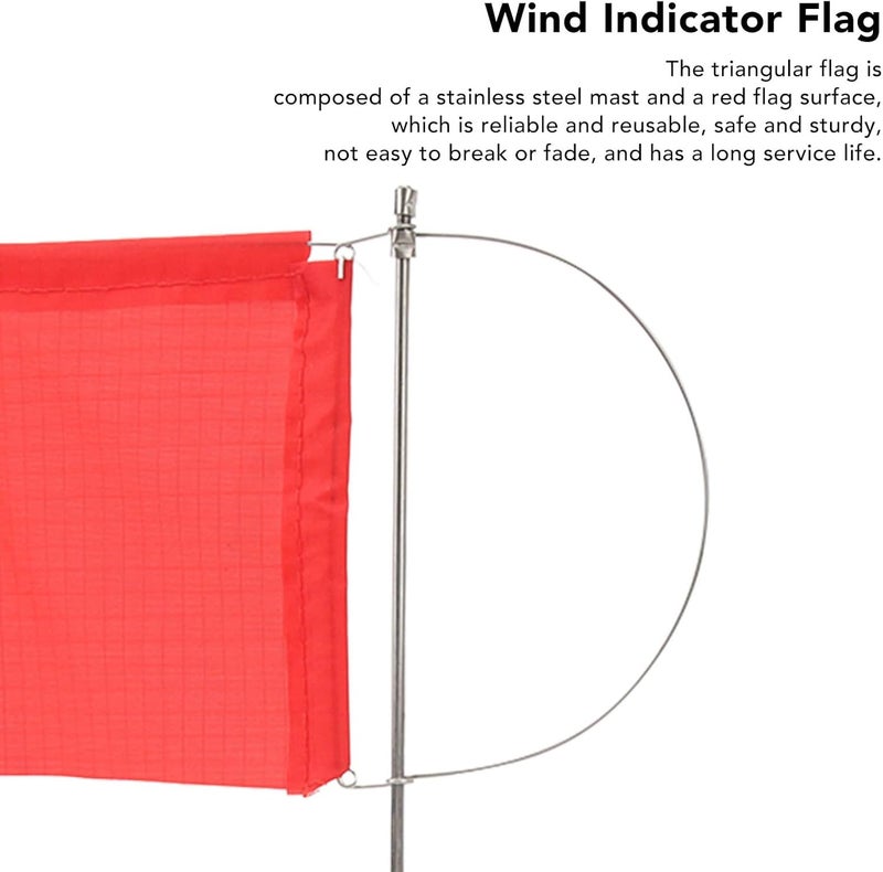 Ejoyous Wind Direction Indicator Flag, Marine Wind Indicator Flag with Stainless Steel Mast Eye Catching Red Boat Flag for Sailboat Yacht Dinghy (140x120mm / 5.51x4.72 in) - Image 5